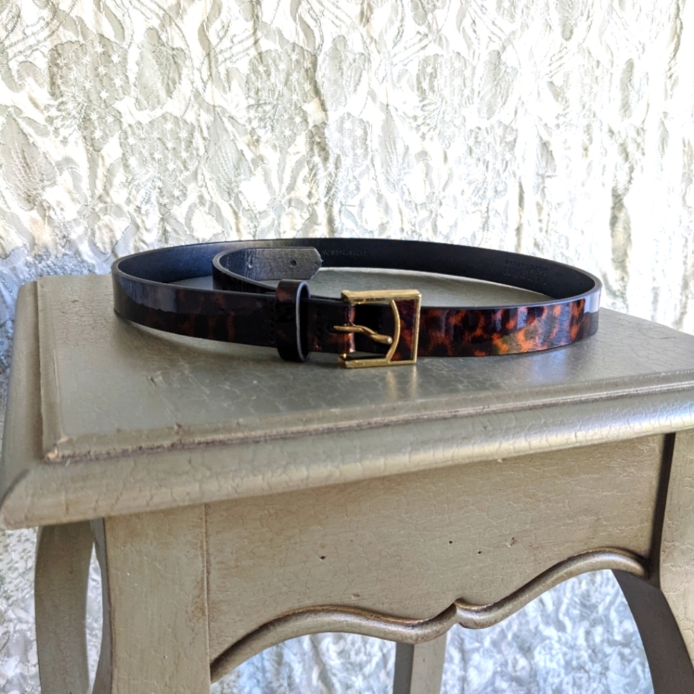 Lauren Ralph Lauren Leopard Print Leather Belt